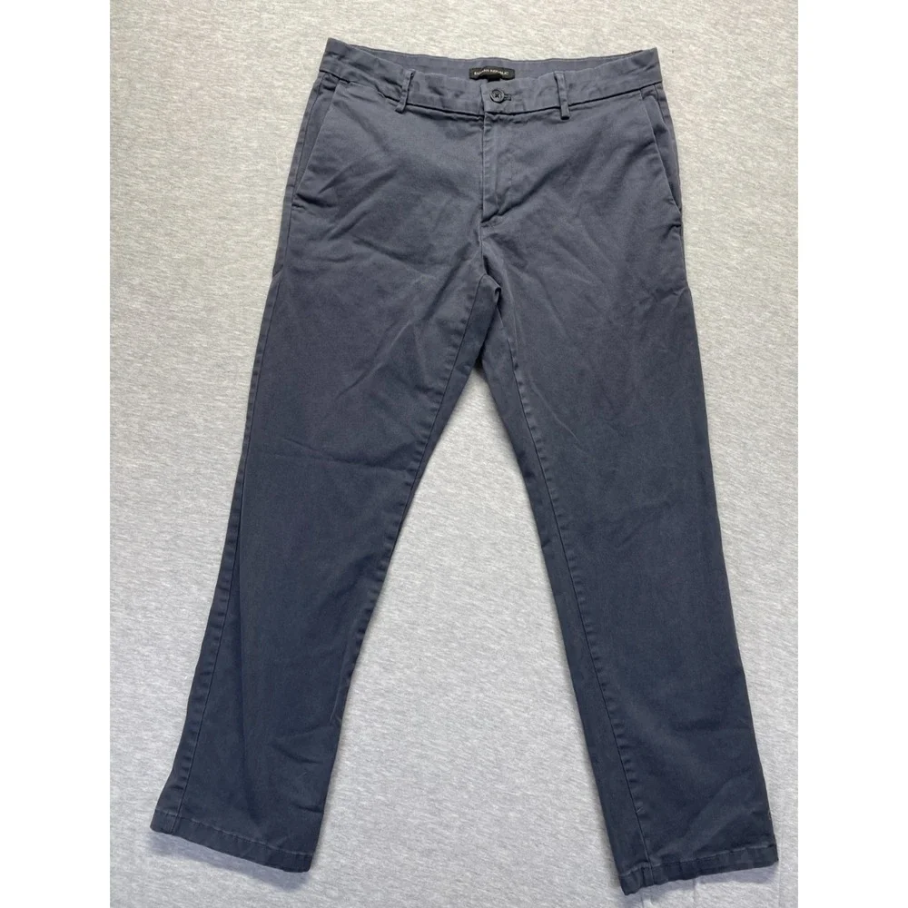 Banana Republic Chino Pants Mens 32x30 Navy Blue Flat Front Straight Leg Casual